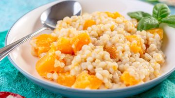 Risotto de cebada y calabaza