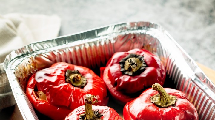 Pimientos rellenos de cebada