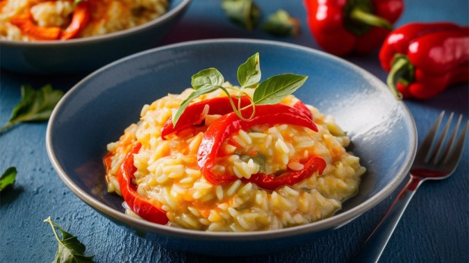 Risotto de pimientos asados