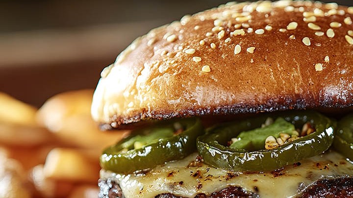 hamburguesa con jalapeños