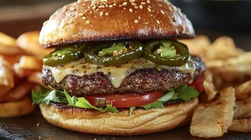 hamburguesa con jalapeños