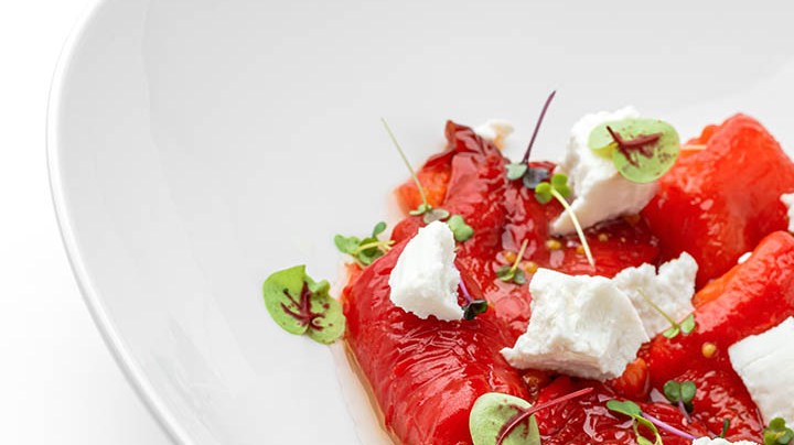 pimientos asados con queso feta