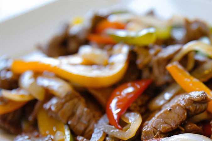 salteado de carne con pimientos