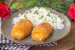 Pollo al cordon bleu y arroz con cilantro