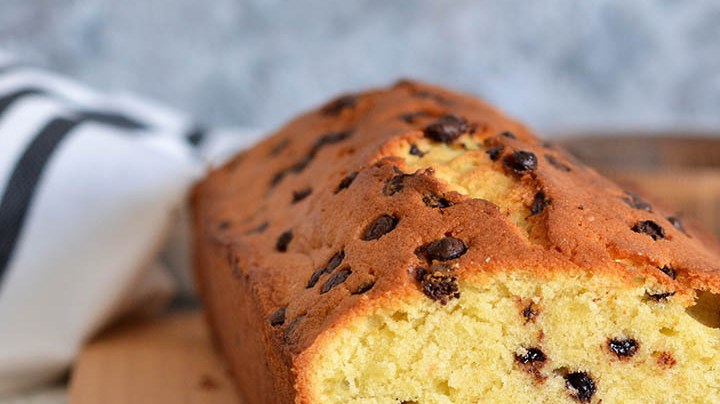 bizcocho de banana con chispas de chocolate