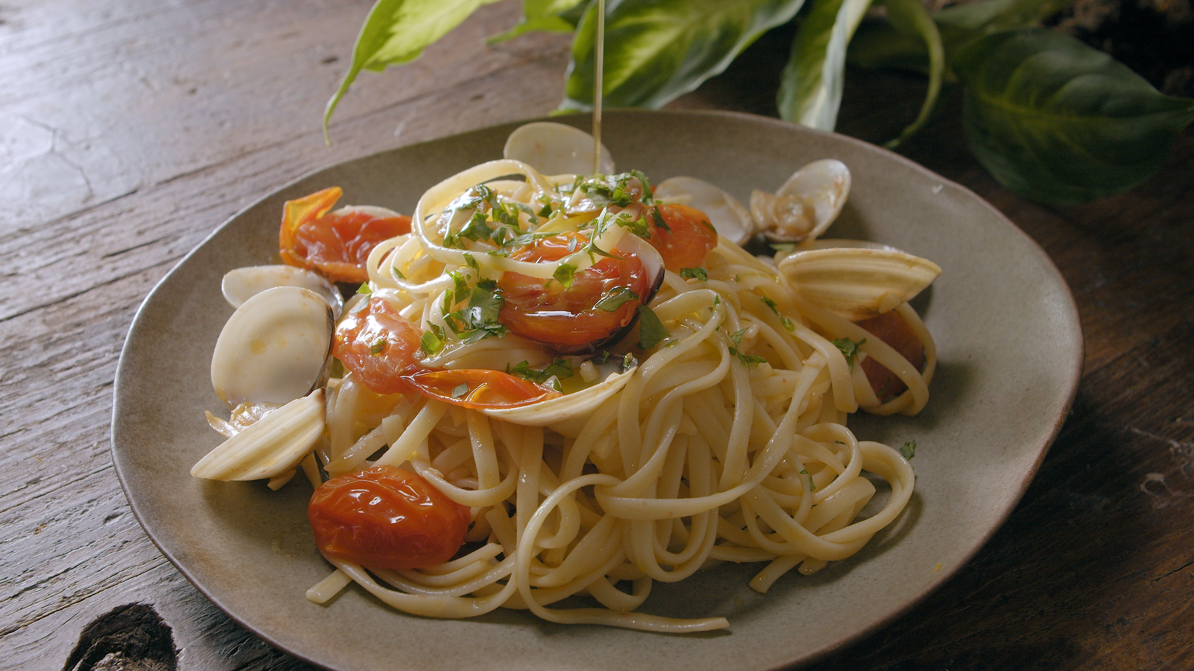 Spaghettis con almejas