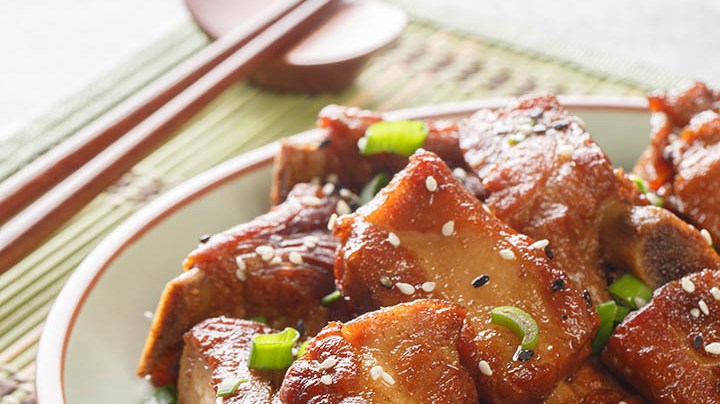 costillas de cerdo en salsa bbq asiatica