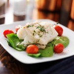 Halibut al horno con hierbas