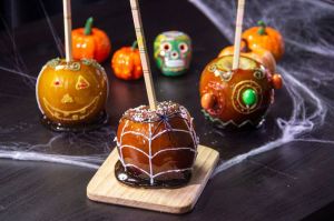 manzanas caramelizadas para halloween