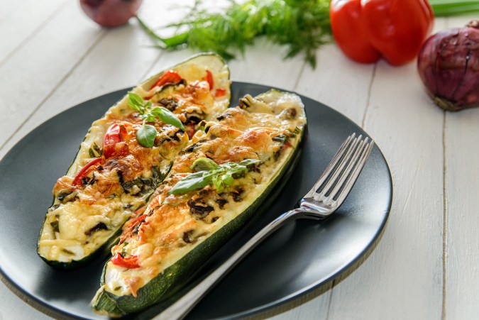 Calabacines rellenos de champiñones