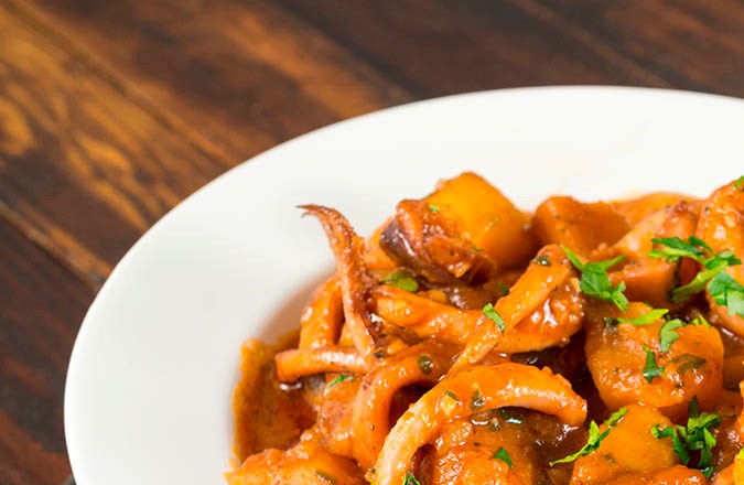estofado casero de calamares