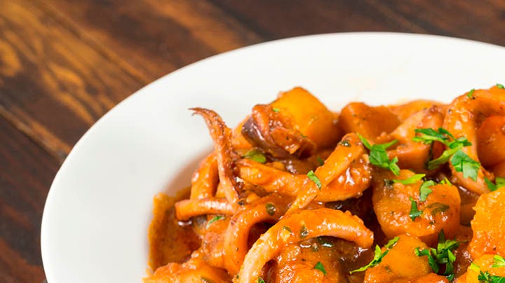 estofado casero de calamares