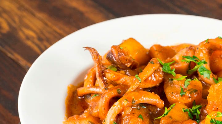 estofado casero de calamares