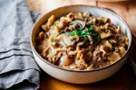 Stroganoff de carne molida