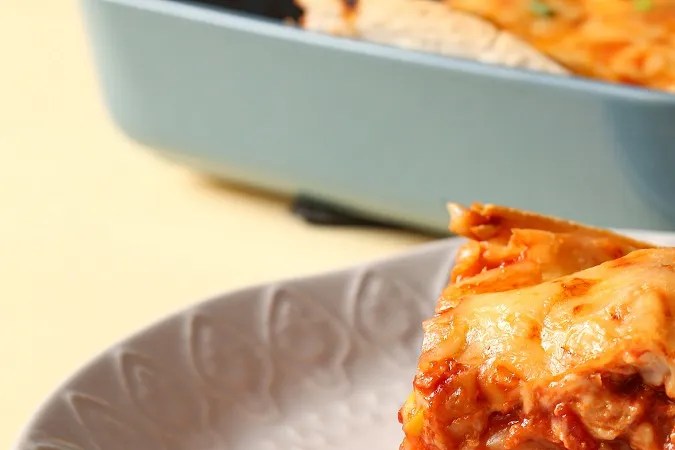 Lasaña de tortillas sin horno y fácil
