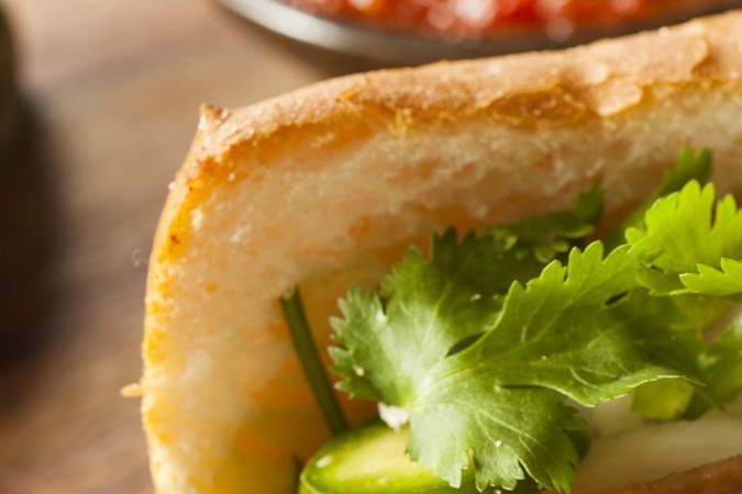 Sándwich de cerdo con cilantro