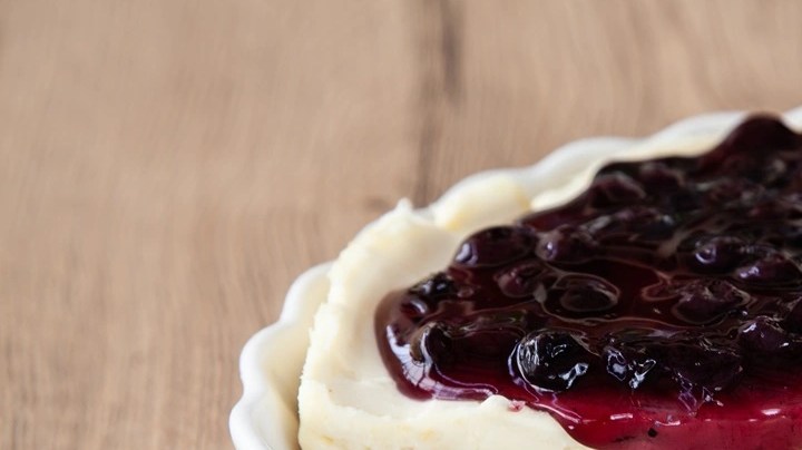 tarta de queso con arándanos