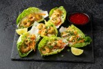 wrap de lechuga con camarones