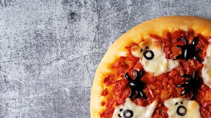Pizza tenebrosa para halloween