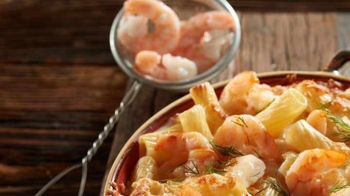 Rigatoni con Camarones