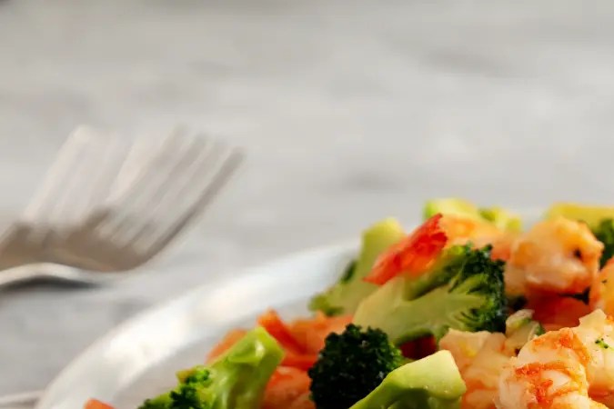 Brócoli con camarones