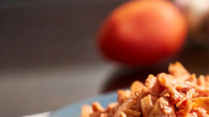 plato con tinga de pollo