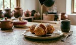 buñuelos con miel de caña