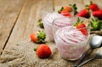 Mousse de fresa y queso fresco