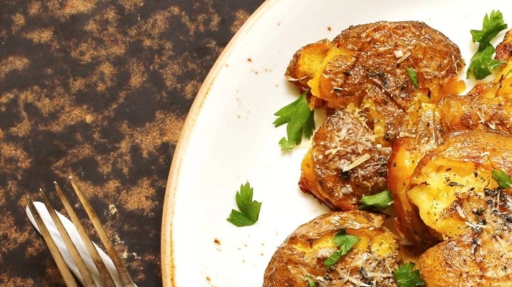 papas aplastadas