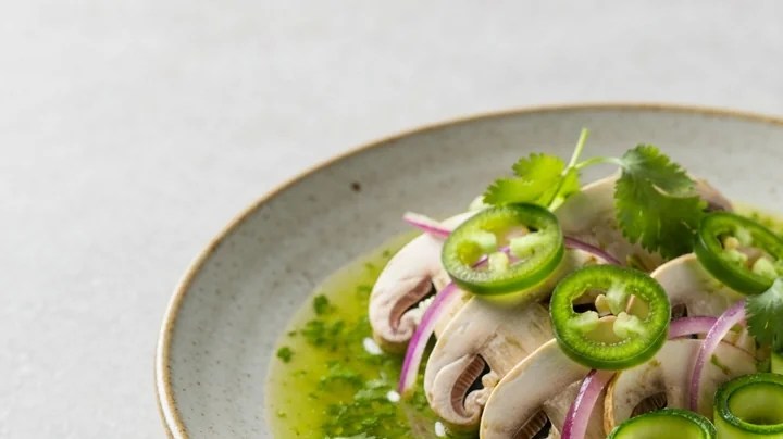 aguachile de champiñones