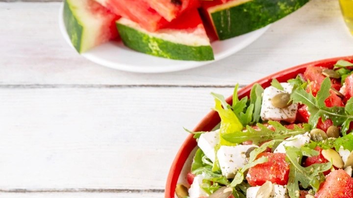ensalada de sandía y queso feta