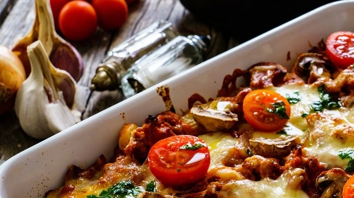 Casserola de fideos con carne picada