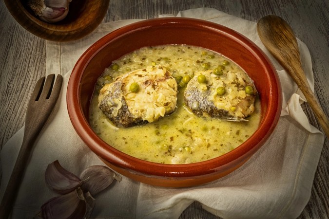 merluza en salsa de puerros