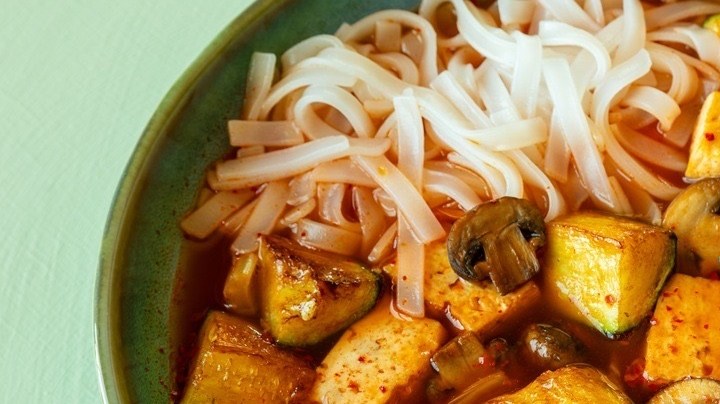 Guiso de fideos con zapallo