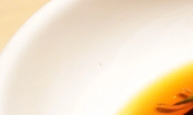 Vinagreta de naranja en un plato blanco